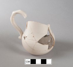 White salt-glazed stoneware creamer. 