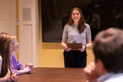 Girl giving presentation