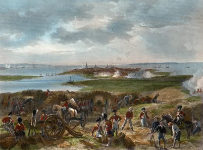 Siege of Charleston, by Alonzo Chappel, c. 1862. Courtesy, Anne S.K. Brown military Collection, Brown Library.