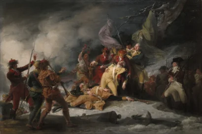 The Death of General Montgomery in the Attack on Quebec, December 31, 1775, by John Trumbull, ca. 1786. [1832.2]. Courtesy Yale University Art Gallery.