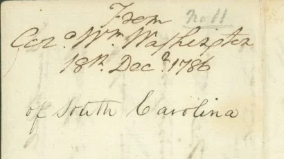 William Washington to George Washington, 1785