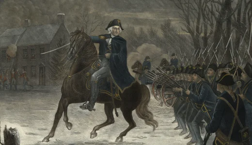Washington at the Battle of Trenton, engraved by Illman Brothers