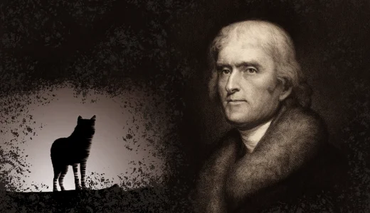 header image of Thomas Jefferson' and a wolf