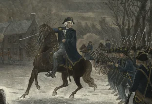 Washington at the Battle of Trenton, engraved by Illman Brothers