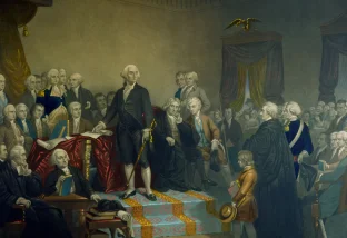 Washington Delivering His Inaugural Address, engraved by Henry Sadd, 1849. Gift of Thomas and Sylvia Church, 1994 [Print-4287/RP-631] MVLA