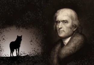 header image of Thomas Jefferson' and a wolf