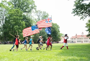 Fifer leading children at Mount Vernon in music program