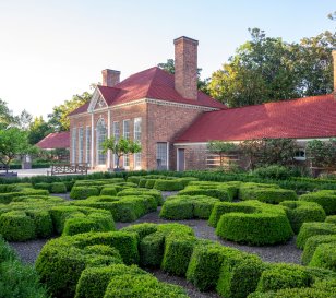 upper garden parterres and greenhouse