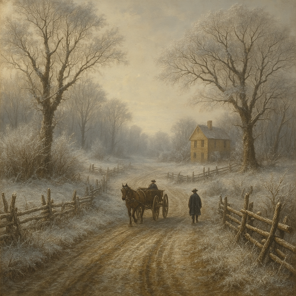 A frosty country road in Virginia