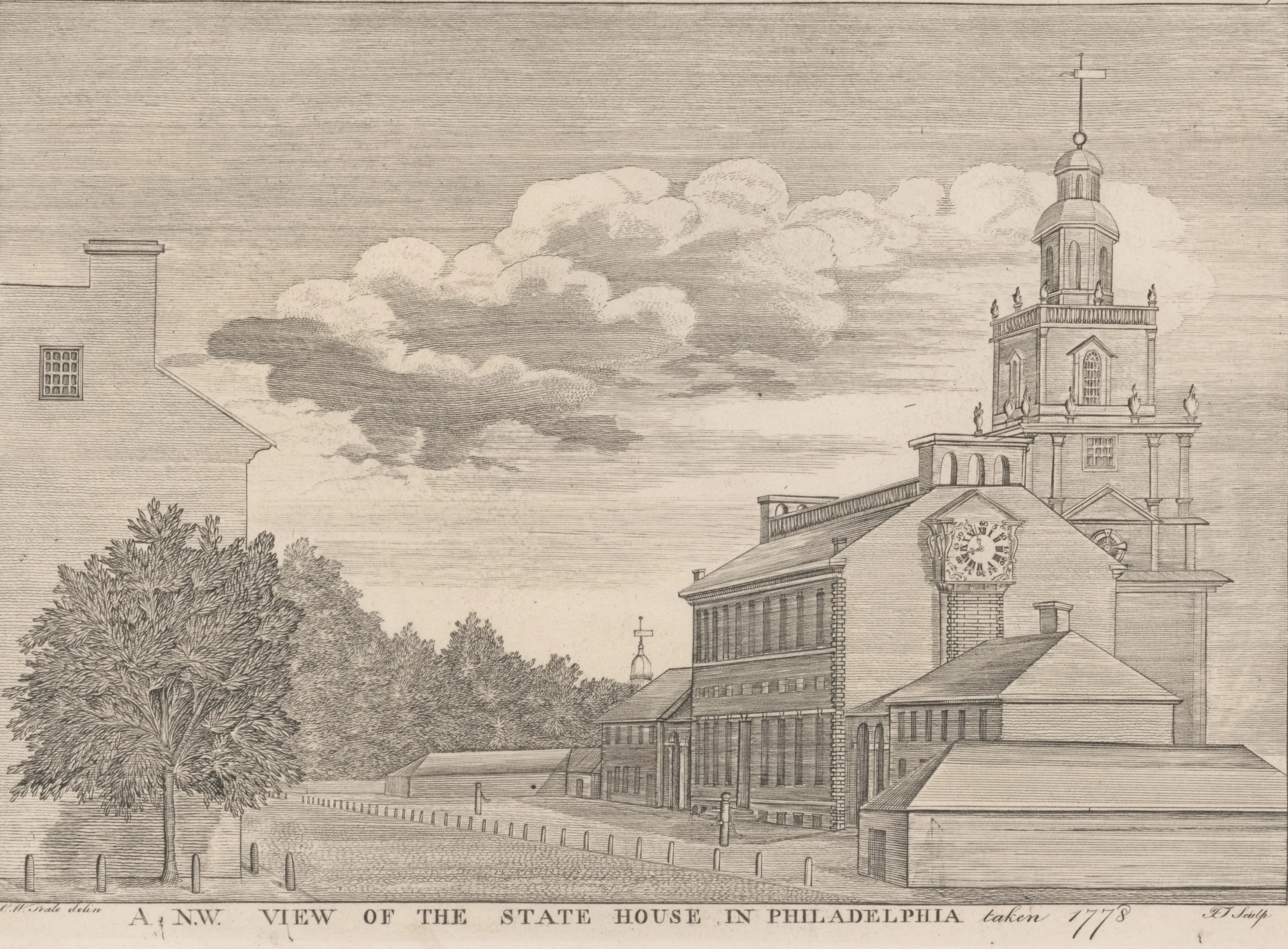 A N.W. view of the state house in Philadelphia taken 1778