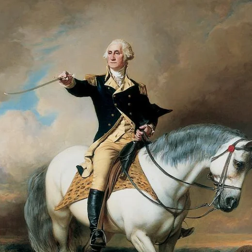 Portrait of George Washington Taking the Salute at Trenton by John Faed