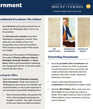 An activity sheet for middle schoolers