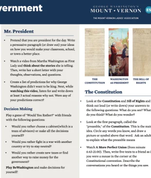 An activity sheet for elementary schoolers