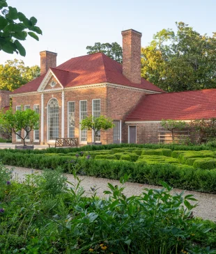 upper garden parterres and greenhouse landscape