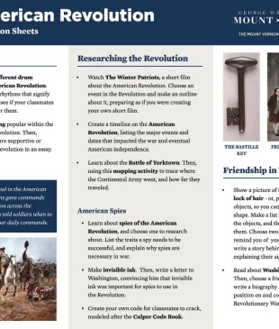 High School Level Activity Sheets