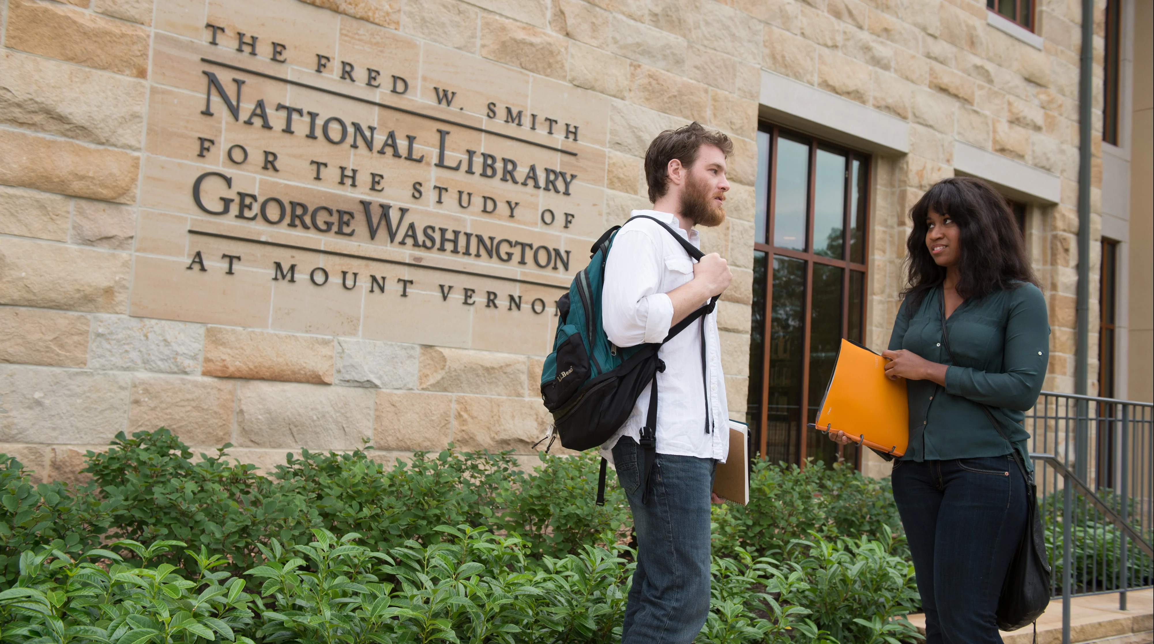 People outside the library