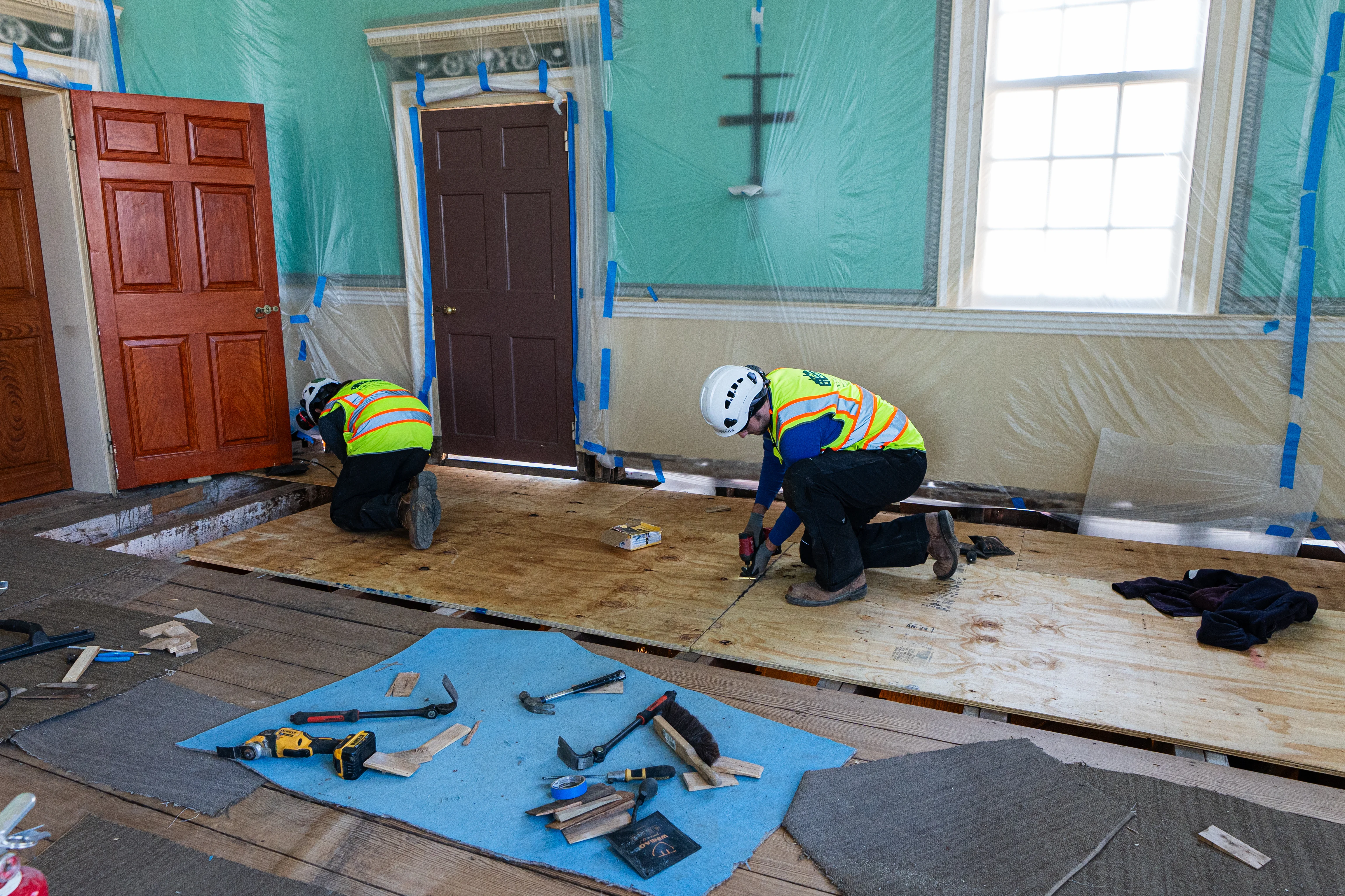 Plywood installation