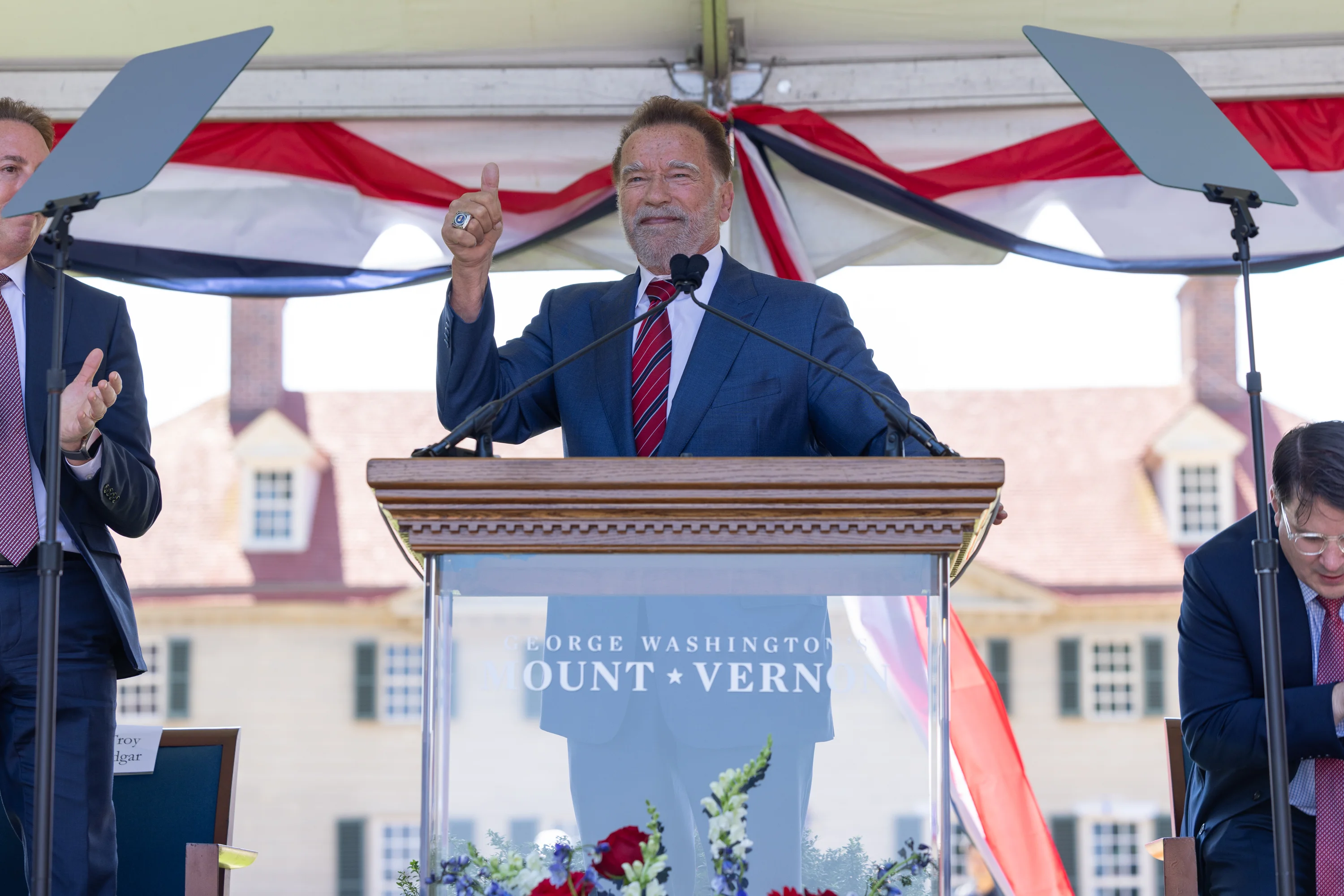 Arnold Schwarzenegger at Mount Vernon