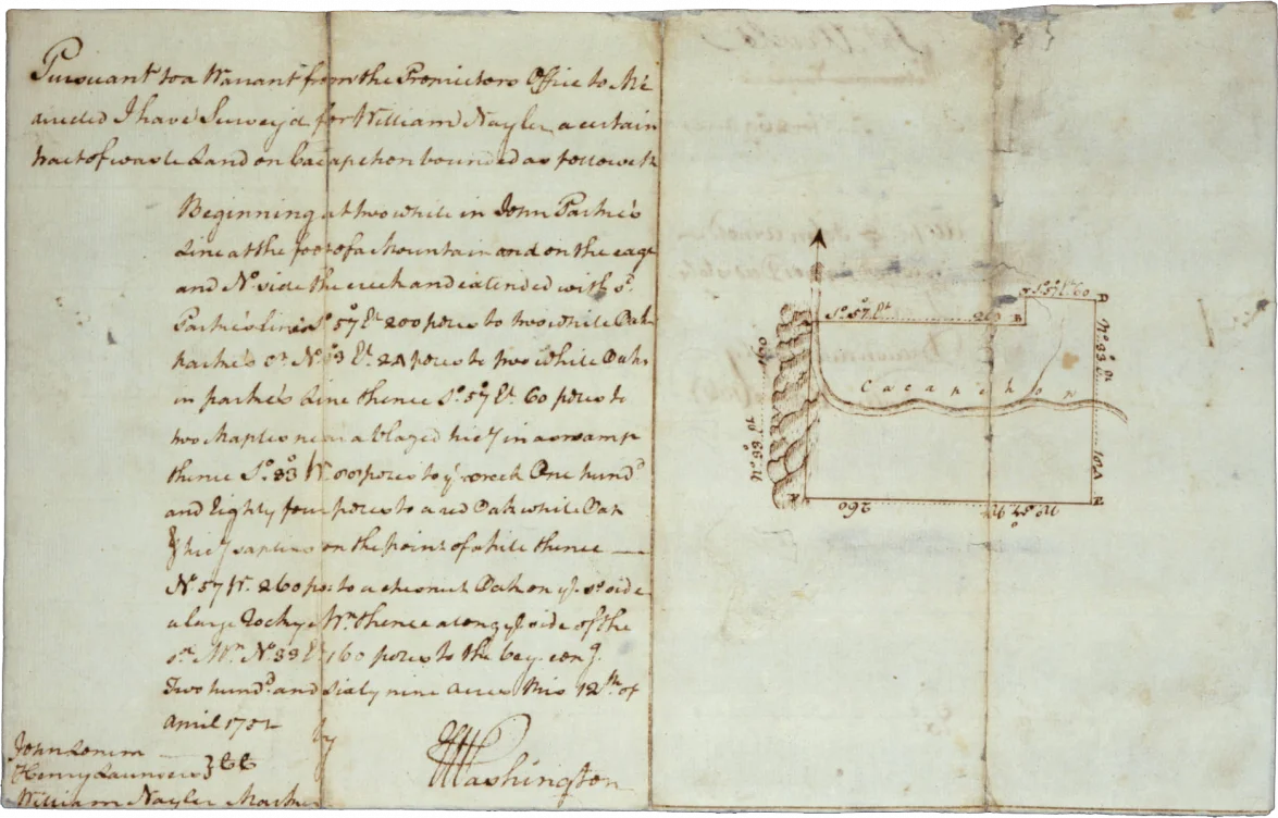 Washington's Survey of "A certain tract of waste land" on the Cacapon River