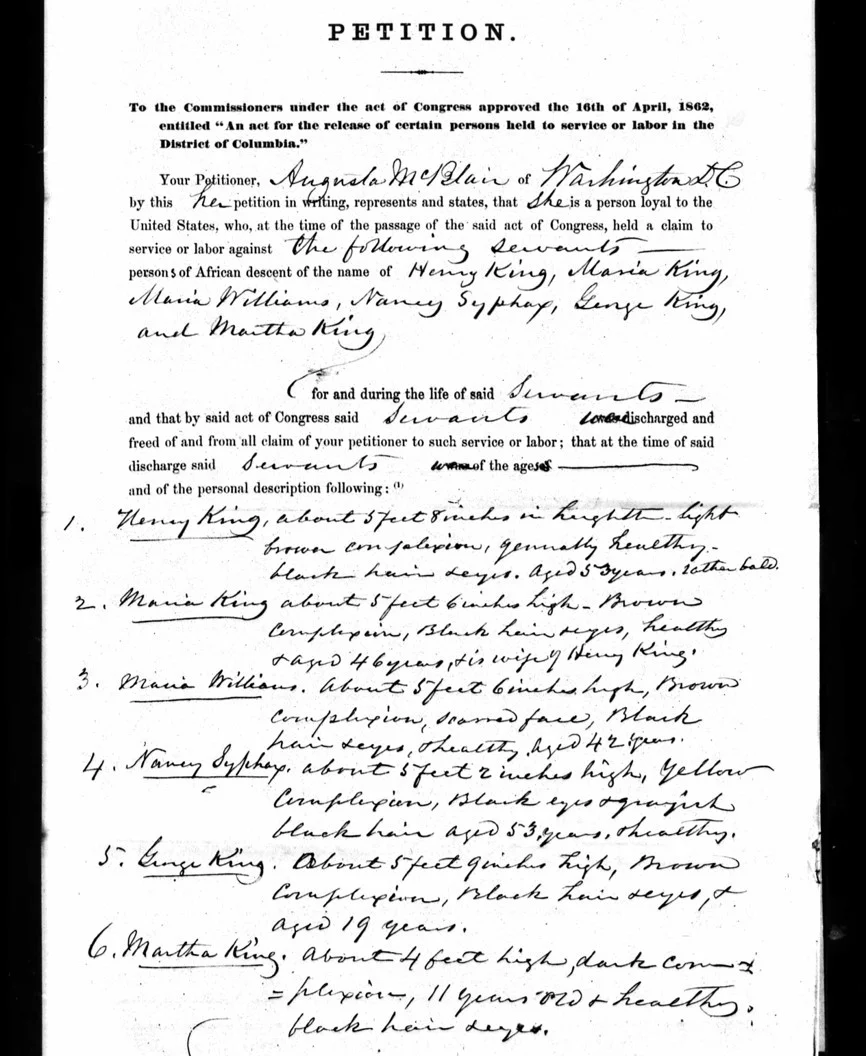 Petition of Augusta McBlair