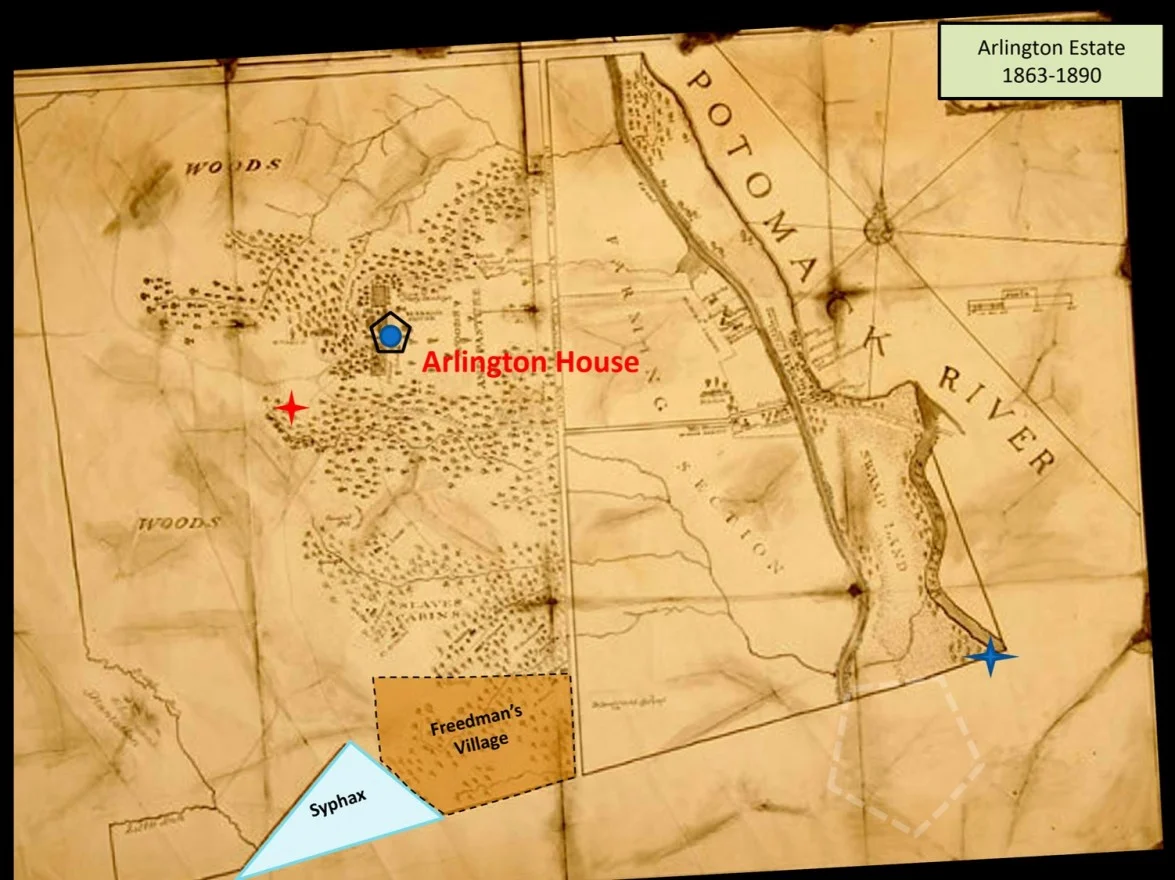 A map of Arlington Estate on the Potomack River