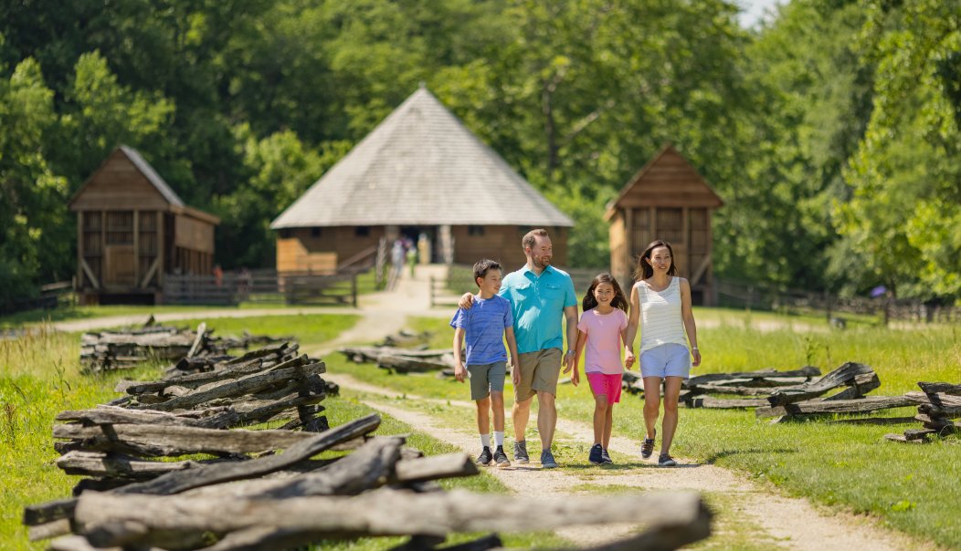 Family Visiting George Washington's Farm