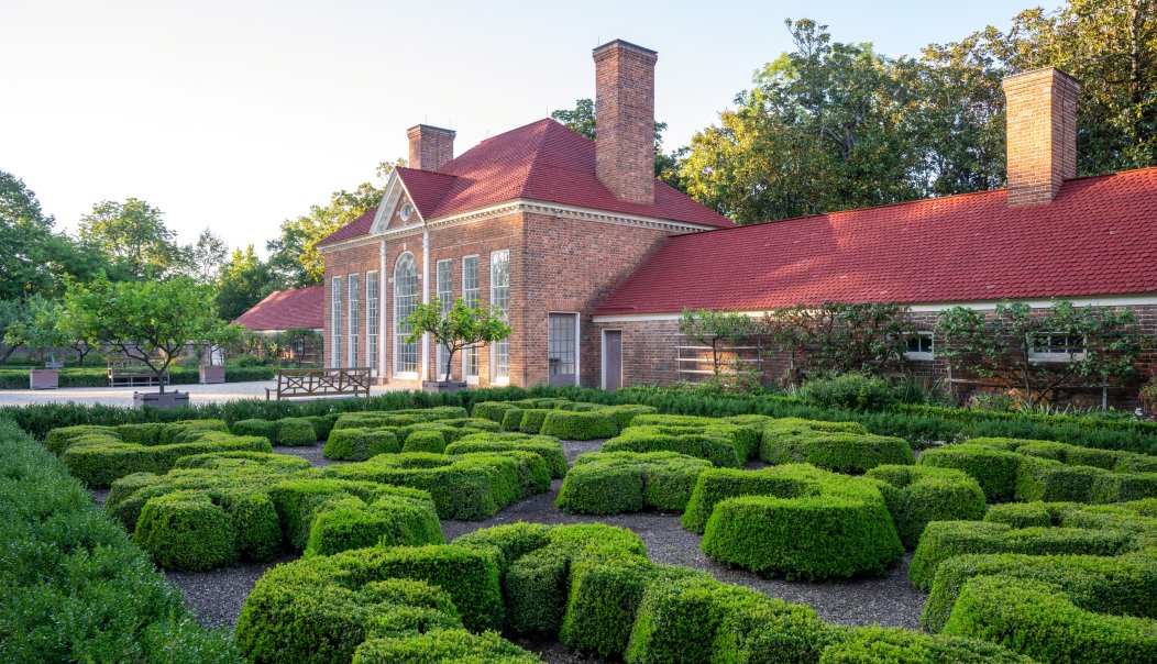 upper garden parterres and greenhouse