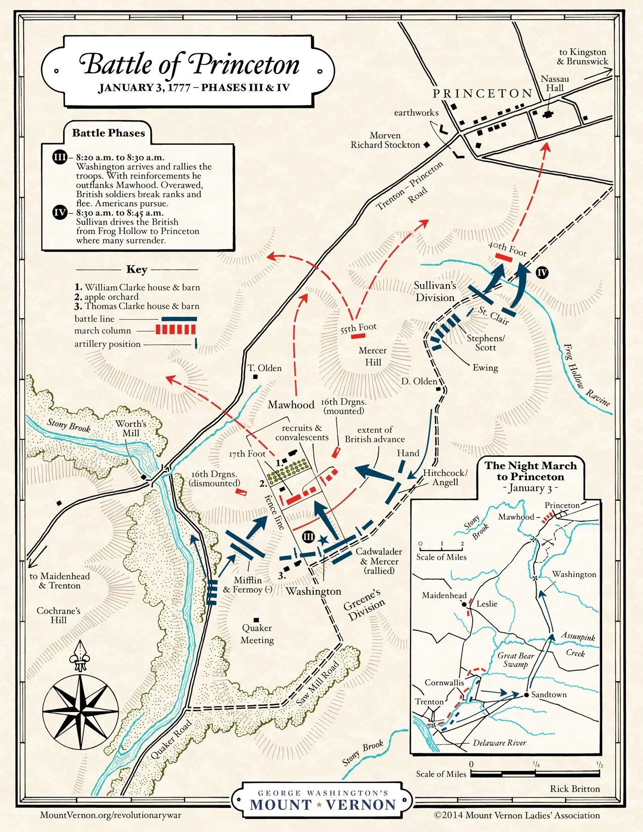 Map: Battle of Princeton, Phases III and IV
