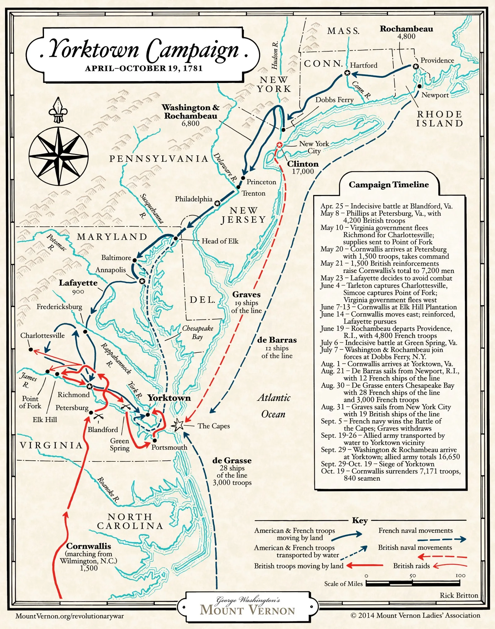 Map: The Yorktown Campaign of 1781