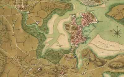 Boston, its environs and harbor, with the rebels works raised against that town in 1775