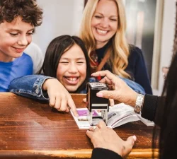 Family with passport