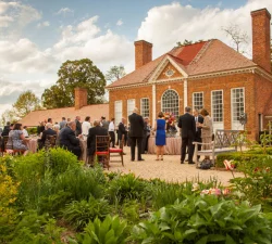 people at a reception in the upper garden