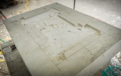 Carving the new sandstone replica