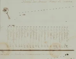 Detail from Marine royale de France manuscript charts of naval combat 1780 April 17 and May 19, courtesy the American Revolution Institute 