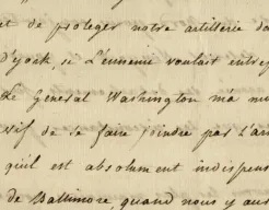 Detail of letter from Rochambeau to Chastellux (MVLA)