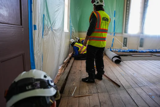 Removing the floorboards