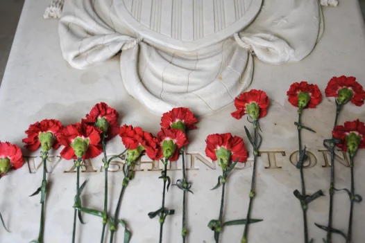Flowers laid on tomb