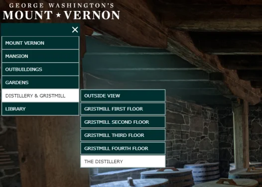 Virtual tour menu
