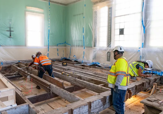 Joists and summer beam