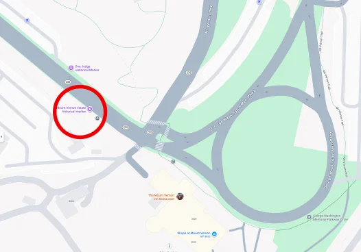 Mount Vernon Shuttle Location Near Four Way Traffic Circle 