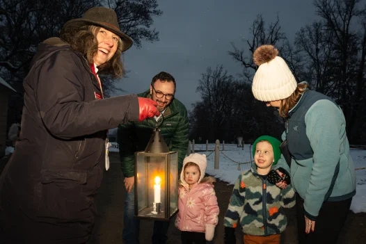 Family on a Candlelit Tour at Mount vernon