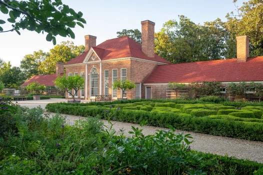 upper garden parterres and greenhouse landscape