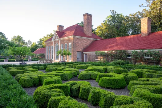 upper garden parterres and greenhouse