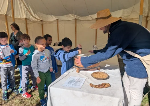 Kids at Farming Activity Station