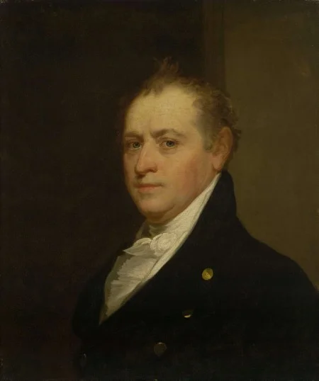 Treasury Secretary Oliver Wolcott, Jr., shared Trumbull's secret letter with Secretary of State Timothy Pickering before forwarding it to Mount Vernon. "Oliver Wolcott, Jr.," John Vanderlyn after Gilbert Stuart. Yale University Art Gallery.