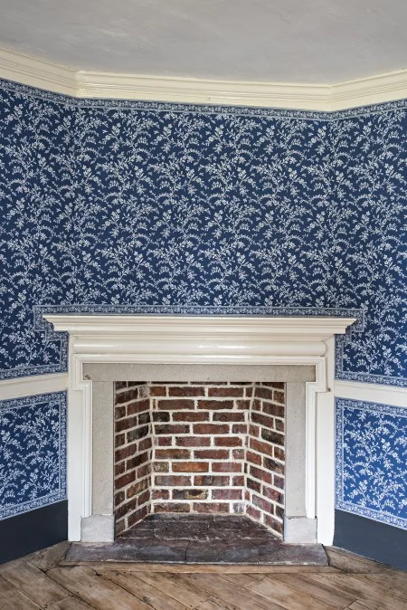 The restored mantel and firebox