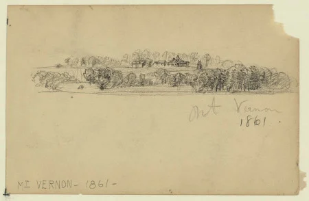 Mt Vernon, 1861 by Alfred Waud, Library of Congress.