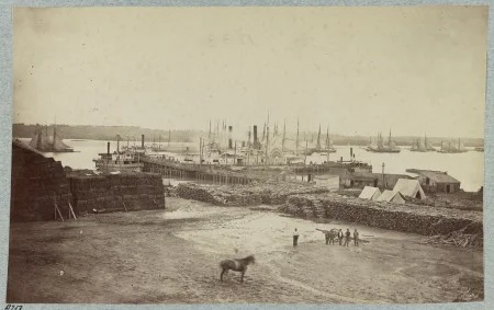 Quartermaster's Wharf, Alexandria, Virginia, with steamer, Library of Congress.