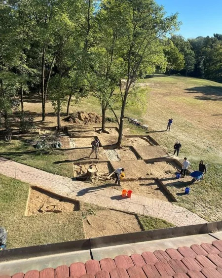 The Archaeology team excavated 10-by-10-foot square units in a checkerboard pattern. (MVLA)