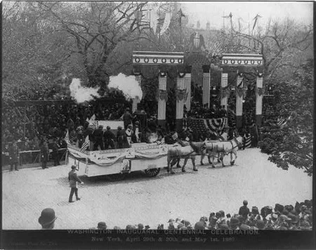Marble cutters' float, Washington Inaugural Centennial Celebration, New York City, Arpil 29th & 30th, and May 1st, 1889 (LOC)